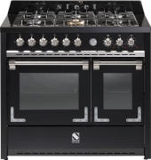 Steel Oxford 100, Rangecooker, 100 cm, Multifunktionsbackofen, Farbe Schwarz, X10FF-6IBA, mit 5 Jahren Garantie!