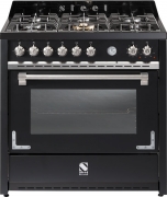 Steel Oxford 90, Rangecooker, 90 cm, Multifunktionsbackofen, Farbe Schwarz, X9F-6BA, mit 5 Jahren Garantie!