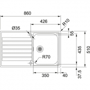 Franke Argos AGX 211-86 Einbausple, SlimTop, Edelstahl 127.0380.403