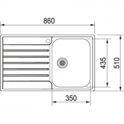 Franke Argos AGX 611-86 Insetrand, Edelstahl, Druckknopfventil, 101.0380.407