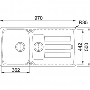 Franke Antea AZG 651 Einbausple Fragranit+, Farbe Graphit, 114.0477.965
