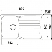 Franke Antea AZG 611-86 Einbausple Fragranit+, Farbe Umbra, 114.0477.982