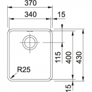 Franke Kubus KBX 110-34 Edelstahl glatt 122.0382.874
