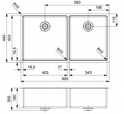 Reginox New York 40x40+34x40, Edelstahlsple, R28230