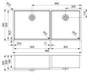 Reginox New York 50x40+40x40, Edelstahlsple, R28261