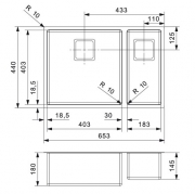 Reginox Texas 40x40 + 18x40, Edelstahlsple, Hauptbecken links, R28063