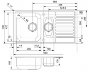 Reginox Centurio L 1,5, Edelstahlsple, R25413