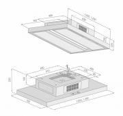 Silverline SHUD 104 W Slide to Heaven, Deckenhaube, weiss. Mit 5 Jahren Garantie!