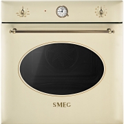 SMEG SF855PO Nostalgie Einbaubackofen Multifunktion, Creme/Messing Antik, EEK: A, mit 5 Jahren Garantie!