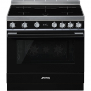 SMEG CPF9IPBL Kochzentrum, Induktionskochfeld, Schwarz, 90 cm, EEK: A+, mit 5 Jahren Garantie!