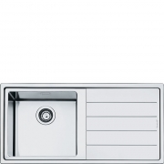 Smeg LFT100D Einbau-Sple, 100 cm, Edelstahl, Flachrahmen, Becken links