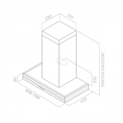 Einzelstck Elica Meteorite IX/A/90 Wandhaube Edelstahl und schwarzes Glas, PRF0120968. Mit 5 Jahren Garantie!