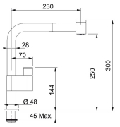 Franke Grammy Einhebelmischer Zugauslauf, Chrom, 115.0295.223