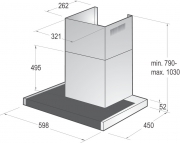 Gorenje WHT 653 S1XBG, Kaminhaube, Glas schwarz, 60 cm, EEK: A, mit 5 Jahren Garantie!