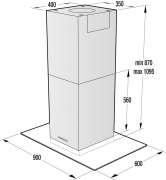 Gorenje IHGS 923 E15X, Inselhaube, Glas, 90 cm, EEK: D, mit 5 Jahren Garantie!