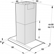 Gorenje IHGC 963 S4X, Inselhaube, gebogenes Glas, 90 cm, EEK: B, mit 5 Jahren Garantie!