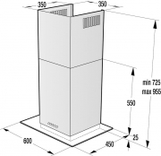 Gorenje WHGS 623 E15X, Kaminhaube, Glas, 60 cm, EEK: D, mit 5 Jahren Garantie!