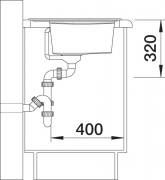Blanco Zenar 45 S Silgranit PuraDur 2, Becken rechts, inkl. Holzschneidbrett, Farbe anthrazit, InFino Ablauf, 523737