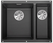 Blanco Subline 340/160-U Silgranit PuraDur 2, Becken links, Farbe felsgrau, InFino Ablauf, 523549