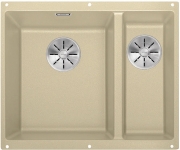 Blanco Subline 340/160-U Silgranit PuraDur 2, Becken links, Farbe jasmin, InFino Ablauf, 523553