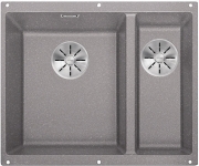 Blanco Subline 340/160-U Silgranit PuraDur 2, Becken links, Farbe jasmin, InFino Ablauf, 523553