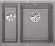 Blanco Subline 340/160-U Silgranit PuraDur 2 Becken rechts, Farbe felsgrau, InFino Ablauf, 523559