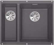 Blanco Subline 340/160-U Silgranit PuraDur 2 Becken rechts, Farbe tartufo, InFino Ablauf, 523565