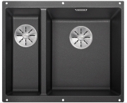 Blanco Subline 340/160-U Silgranit PuraDur 2 Becken rechts, Farbe muskat, InFino Ablauf, 523566