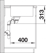 Blanco Subline 340/160-F Silgranit PuraDur 2, fl�chenb�ndig, Farbe jasmin, InFino Ablauf, 523572