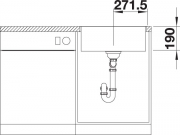 Blanco Subline 500-IF SteelFrame Silgranit PuraDur, Edelstahlrahmen Flachrand, Farbe weiss, InFino Ablauf, 524109