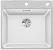 Blanco Subline 500-IF/A SteelFrame Silgranit PuraDur, Edelstahlrahmen, Flachrand, Farbe anthrazit, InFino Ablauf, 524112