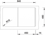 Blanco Zenar 45 S Silgranit PuraDur 2, Becken links, inkl. Holzschneidbrett, Farbe cafe, InFino Ablauf, 523849