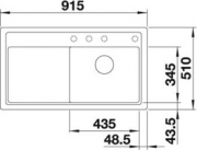 Blanco Zenar 5 S Silgranit PuraDur 2, Becken rechts, inkl. Holzschneidbrett, Farbe perlgrau, InFino Ablauf, 523914