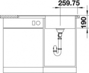 Blanco Zenar 5 S-F Becken rechts, flchenbndig, inkl. Glassschneidbrett, Farbe alumetallic, InFino Ablauf, 523862
