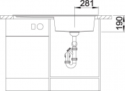 Blanco Zenar XL 6 S Einbausp�le Becken links, inkl. Holzschneidbrett, Farbe jasmin, InFino Ablauf, 523989