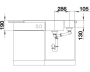 Blanco Axia III 6 S-F Silgranit PuraDur, Farbe felsgrau, Holzschneidbrett, InFino Ablauf, 523484