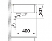 Blanco Axia III 6 S-F Silgranit PuraDur, Farbe weiss, Holzschneidbrett, InFino Ablauf, 523486