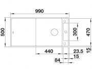 Blanco Axia III XL 6 S-F Silgranit PuraDur, Farbe anthrazit, Glasschneidbrett, InFino Ablauf, 523526