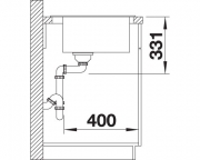 Blanco Pleon 5 Silgranit PuraDur, Farbe jasmin, InFino Ablauf, 523681