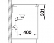 Blanco Pleon 6 Silgranit PuraDur, Farbe alumetallic, InFino Ablauf, 523688