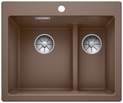 Blanco Pleon 6 Split Silgranit PuraDur, Farbe alumetallic, InFino Ablauf, 523698