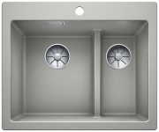 Blanco Pleon 6 Split Silgranit PuraDur, Farbe alumetallic, InFino Ablauf, 523698