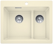 Blanco Pleon 6 Split Silgranit PuraDur, Farbe perlgrau, InFino Ablauf, 523699