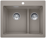 Blanco Pleon 6 Split Silgranit PuraDur, Farbe jasmin, InFino Ablauf, 523701