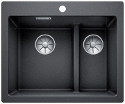 Blanco Pleon 6 Split Silgranit PuraDur, Farbe jasmin, InFino Ablauf, 523701