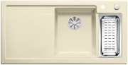Blanco Axon II 6 S Keramik PuraPlus Einbausple, Becken rechts, Farbe magnolia glnzend, InFino Ablauf, 524139