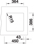 Blanco Subline 375-U Keramik PuraPlus, Farbe kristallweiss glnzend, InFino Ablauf, 523726