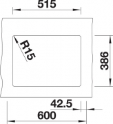 Blanco Subline 350/150-U Keramik PuraPlus, Farbe schwarz, InFino Ablauf, 523747