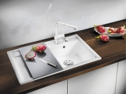 Blanco Zenar 45 S Keramik PuraPlus Becken links, Farbe schwarz, InFino Ablauf, 524164