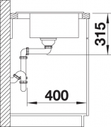 Blanco Zenar 45 S Keramik PuraPlus Becken links, Farbe kristallweiss gl�nzend, InFino Ablauf, 524152